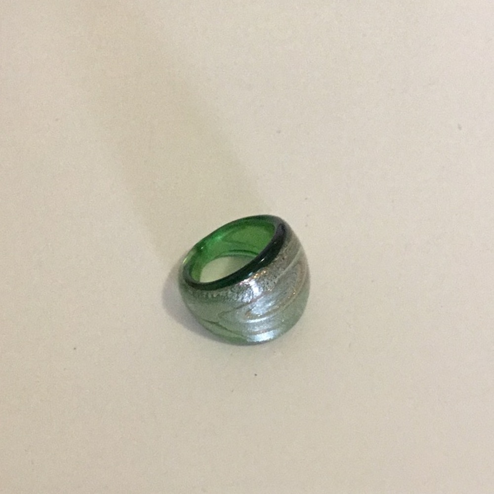 1 lucite green statement ring